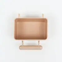 Кормушка для птиц, 8&times;5&times;4.5 см, большая, прямоугольная, в клетку, пластик, бежевая