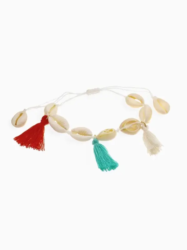 Браслет на нити &laquo;Ракушка и Кисти&raquo;, d=7 см, МИКС в золоте