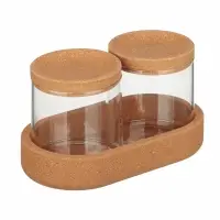 VETTA ЭКО Набор банок для хранения, 2шт., 300мл, 18х9,6х10см, стекло, пробка