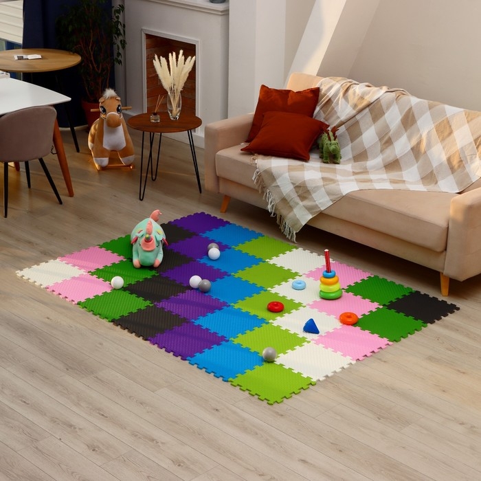 Мягкий пол универсальный, 33 × 33 см, цвет белый Мягкий пол универсальный, 33 × 33 см, цвет белый