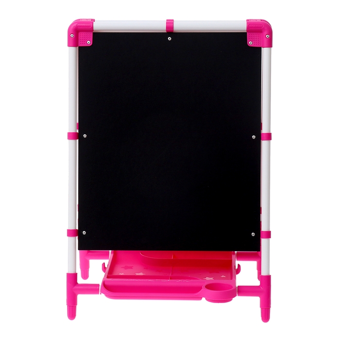 Мольберт детский двусторонний «Доска знаний», регулируется по высоте, + учебные принадлежности, цвет розовый