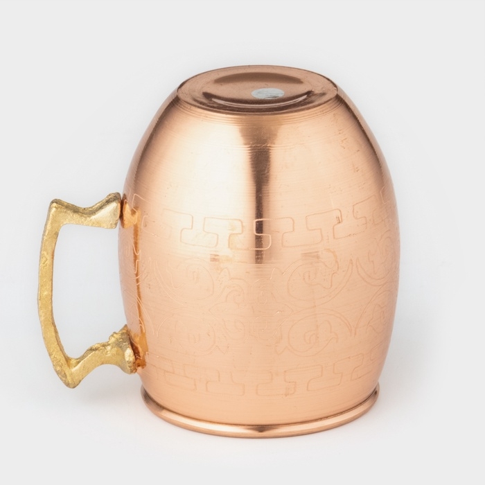 Кружка медная, 400 мл, d=7,5 см, h=9 см, латунная ручка, с узором, 1 сорт Кружка медная, 400 мл, d=7,5 см, h=9 см, латунная ручка, с узором, 1 сорт