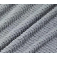 Плед велсофт  200х220см серый рубчик 15-4101 G
