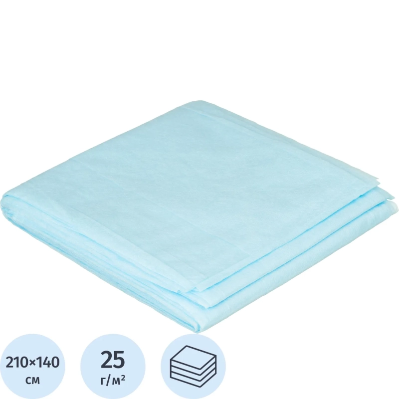 Простыня стерил. 210x140см спанбонд пл.25, голубой, 1шт, 4730/1