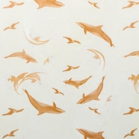 Штора для ванной «Дельфины», 180×180 см, бежевая
