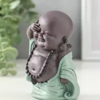 Сувенир полистоун "Счастливый хотей" зелёно-коричневый 5х7,5х10 см