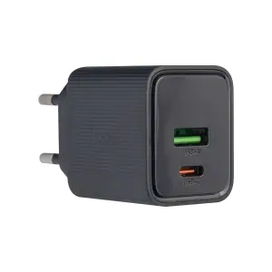 Переходник сетевого зарядного устройства CS83A HOCO на Type-C PD20W + USB QC3.0 черный