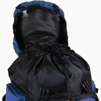 Рюкзак туристический, 90 литров, 6 наружных карманов, шнуровка, синий