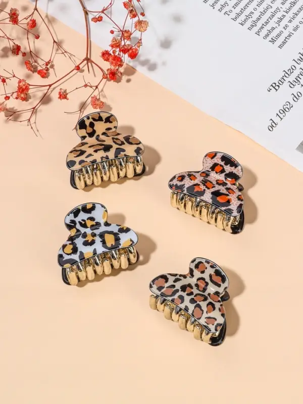 Крабик для волос &laquo;Шёлк&raquo;, лео, 4&times;2.5 см, МИКС