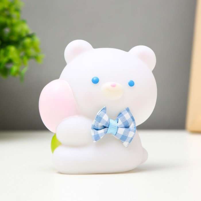 Ночник Ночник "Мишка" LED от батареек бело-розовый 8,3х9 см RISALUX