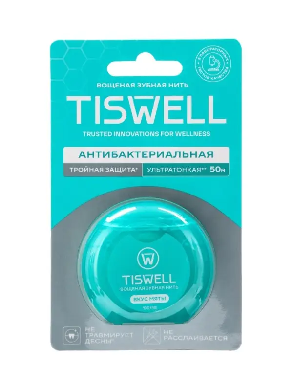 Зубная нить вощеная Мята 50 м Зубная нить вощеная Мята 50 м