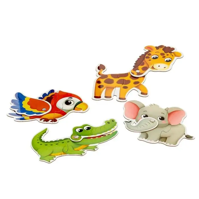 Пазлы подвижные «Весёлые зверята», 4 пазла, 8 деталей Пазлы подвижные «Весёлые зверята», 4 пазла, 8 деталей