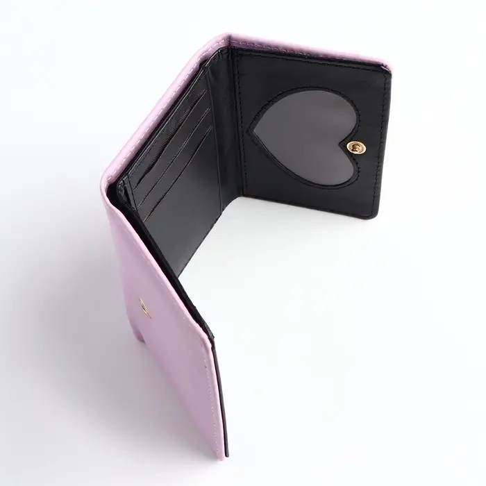 Кошелёк &laquo;Цветочек&raquo;, маленький, для девочки, на кнопке, сиреневый