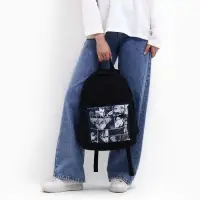 Рюкзак школьный молодёжный &laquo;Аниме&raquo;, 33&times;13&times;37, отдел на молнии, карман, чёрный