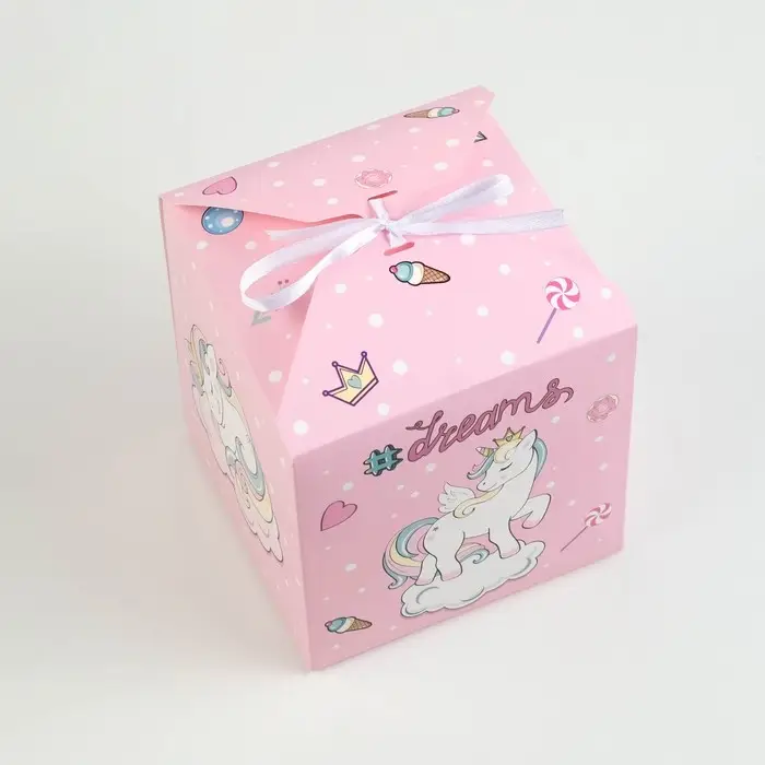 Коробка складная "Единороги", 14 х 14 х 14 см
