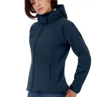 Куртка женская Hooded Softshell темно-синяя, размер S
