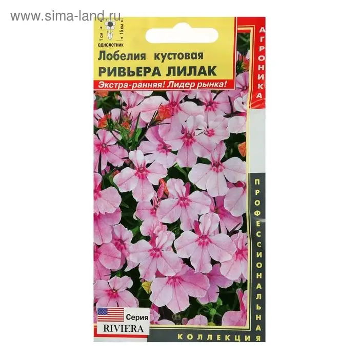 Семена Лобелия куст.  Семена Лобелия куст. "Ривьера Лилак", драже, 8 шт
