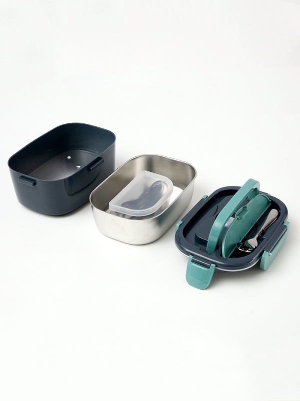 Ланч бокс для еды с подогревом, 1.3 л, 24 х 17 х 10.8 см, с автомобильным прикуривателем