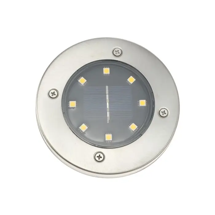 Садовый светильник, уличный, на солнечной батарее, 8 LED, свечение тёплое белое