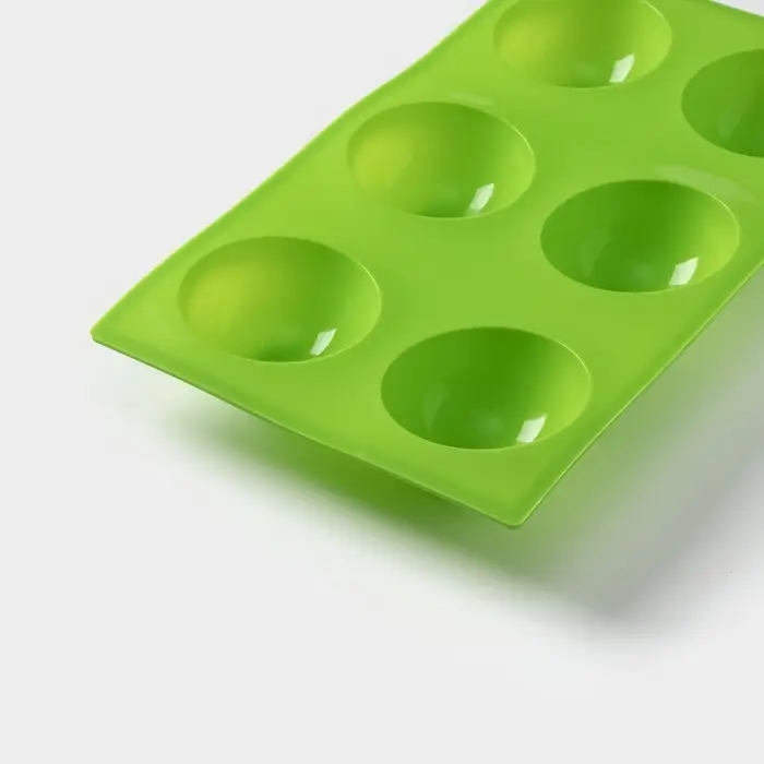 Форма для выпечки Доляна &laquo;Фигуры. Полусфера&raquo;, силикон, 27&times;18&times;3.5 см, 6 ячеек (7&times;7&times;3.5 см), МИКС