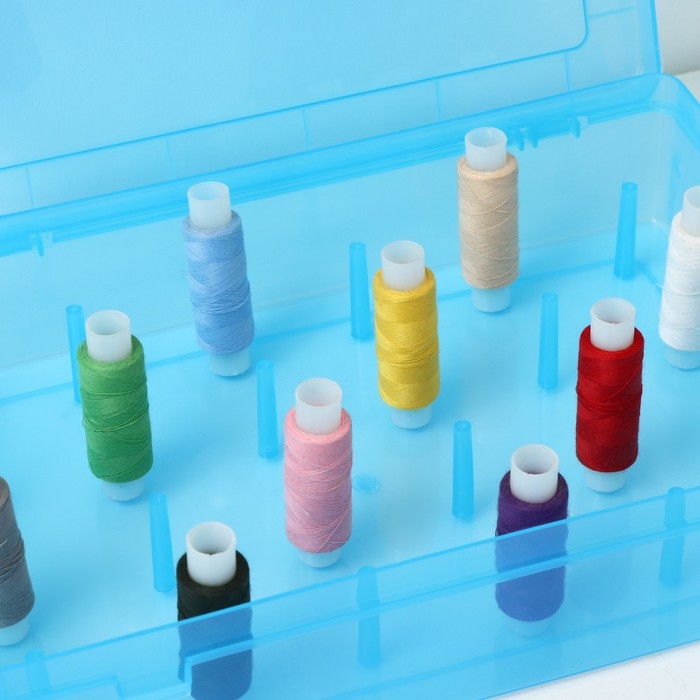 Органайзер для ниток, 24 ячейки, 28×19,5×6 см, цвет МИКС