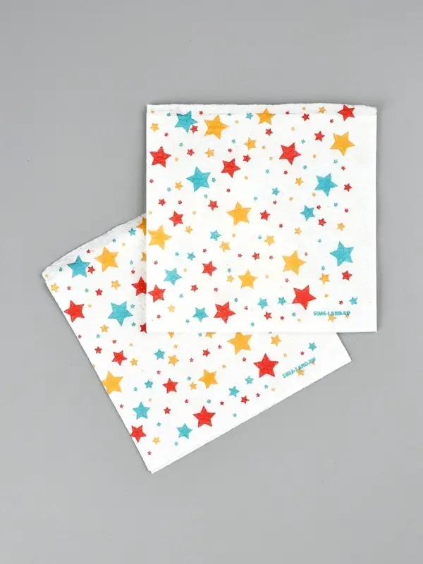 Салфетки бумажные однослойные «Звезды», 24×24 см, 50 шт. Салфетки бумажные однослойные «Звезды», 24×24 см, 50 шт.