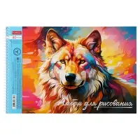 Альбом для рисования Hatber &laquo;Дикий мир России&raquo; А4, 40 листов, на гребне, обложка из мелованного картона, тиснение, отрывные страницы, плотность л�...