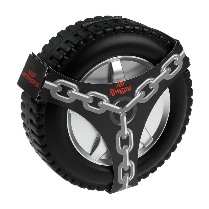 Набор инструментов ТУНДРА, подарочный пластиковый кейс Набор инструментов ТУНДРА, подарочный пластиковый кейс "Колесо", 24 предмета