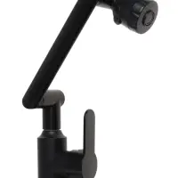 Смеситель для кухни ZEIN Z3705, регулируемый излив высотой 25 см, аэратор 2 режима, черный