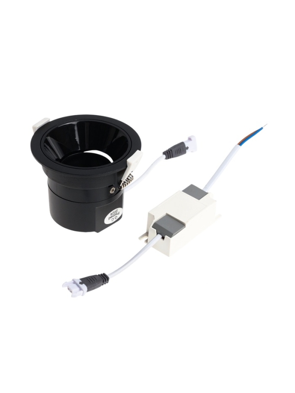 Светильник светодиодный встраиваемый, поворотный, 6Вт, 4000К, с драйвером, D75, черный Светильник светодиодный встраиваемый, поворотный, 6Вт, 4000К, с драйвером, D75, черный