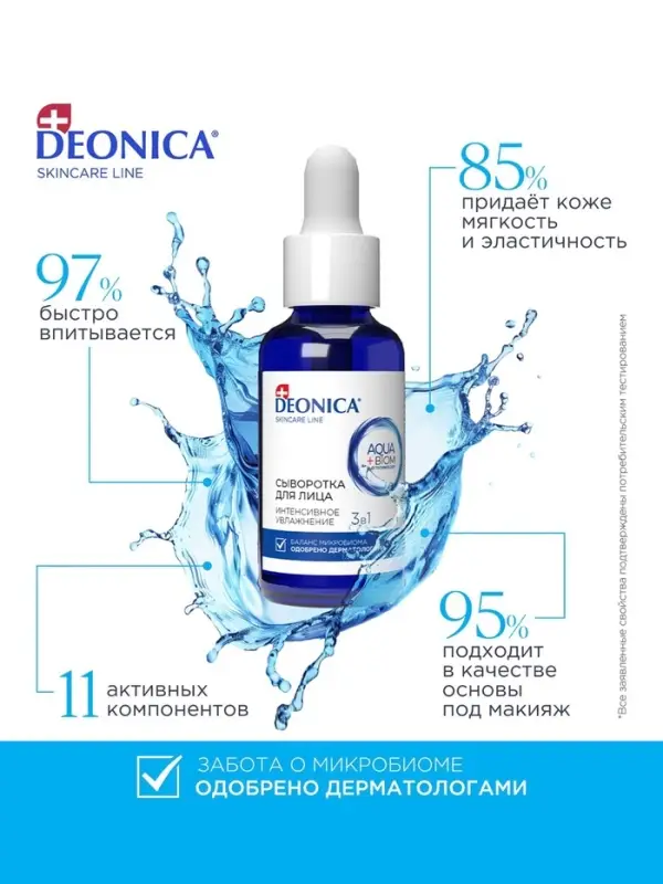Сыворотка для лица Deonica интенсивное увлажнение, 30 мл Сыворотка для лица Deonica интенсивное увлажнение, 30 мл