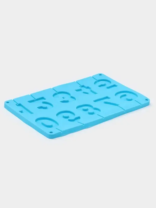 Форма для леденцов Доляна &laquo;Арифметика&raquo;, силикон, 29&times;17 см, 10 ячеек (5&times;4 см), с палочками, МИКС