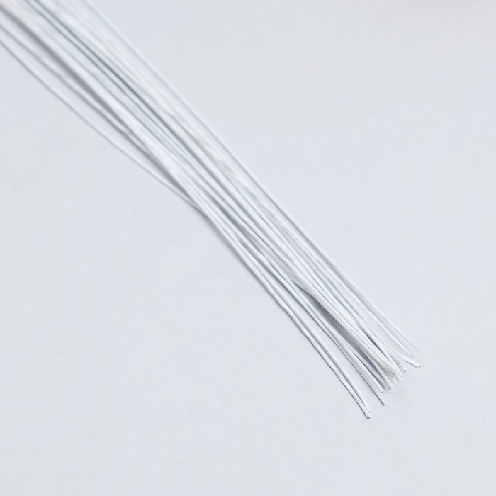 Флористическая проволока в бумажной оплётке  Флористическая проволока в бумажной оплётке "Белая", длина 36 см, 0,55 мм, набор 20 шт