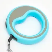 Рулетка - поводок для собак, лента 3 м, розовая/голубая