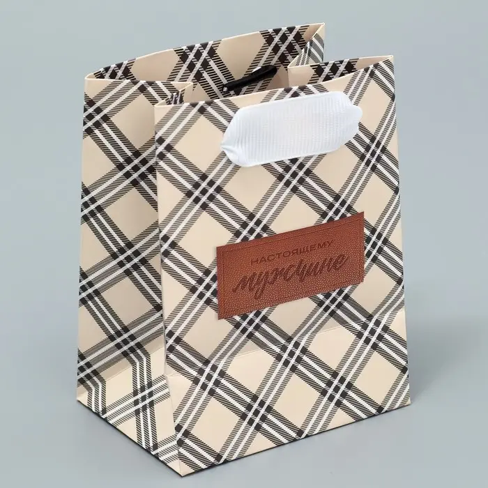 Пакет подарочный ламинированный, упаковка, «Клетка», 9 х 12 х 6.5 см Пакет подарочный ламинированный, упаковка, «Клетка», 9 х 12 х 6.5 см