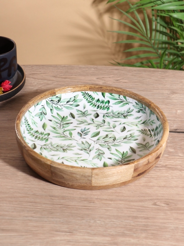 Блюдо Блюдо " Оливковая ветвь" дерево манго 25х25х4,5 см