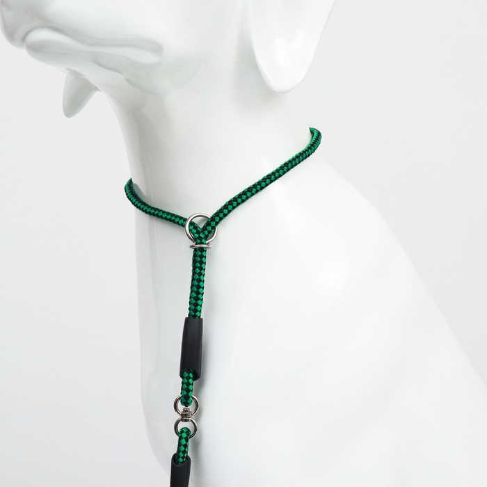 Ринговка с вертлюгом,150 х 0,6 см, чёрно-зелёная Ринговка с вертлюгом,150 х 0,6 см, чёрно-зелёная