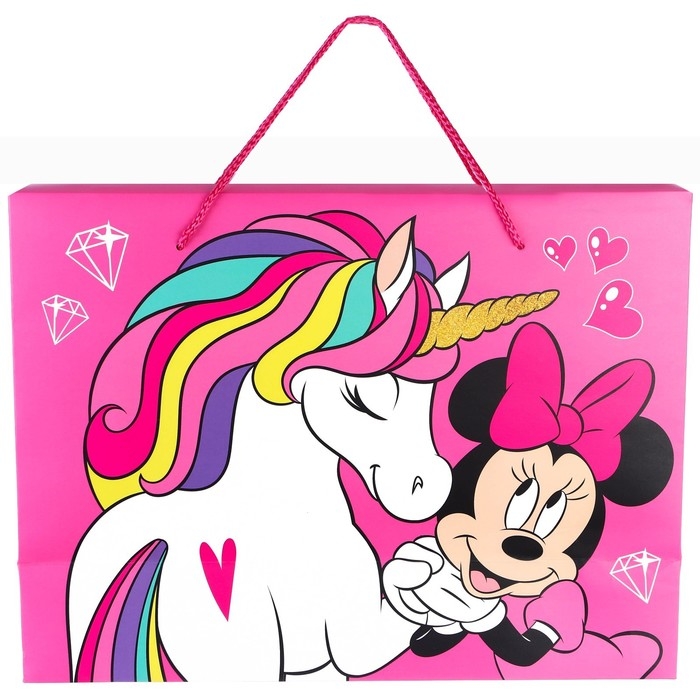 Пакет-коробка, 40 х 30 х 15 см Пакет-коробка, 40 х 30 х 15 см "Dream", упаковка, Минни Маус и Единорог