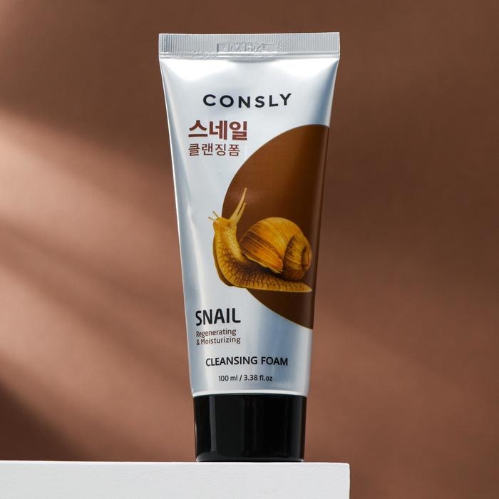 Восстанавливающая кремовая пенка для умывания Consly с муцином улитки, 100 мл Восстанавливающая кремовая пенка для умывания Consly с муцином улитки, 100 мл