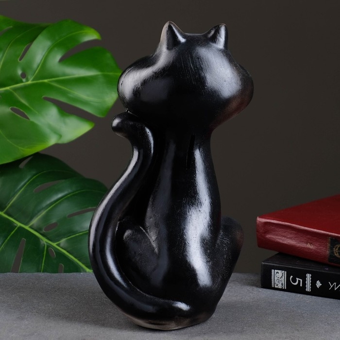 Копилка Копилка "Кот" черный с бантиком 28х15х11см