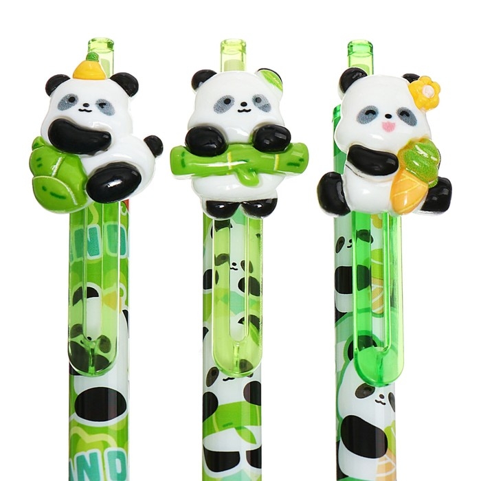 Ручка гелевая автомат Ручка гелевая автомат "Панда", стираемые чернила, чернила синие, МИКС