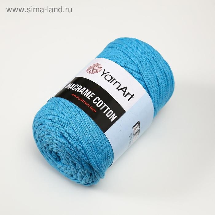 Пряжа  Пряжа "Macrame Cotton" 20% полиэстер, 80% хлопок 225м/250гр (763 лазурный)