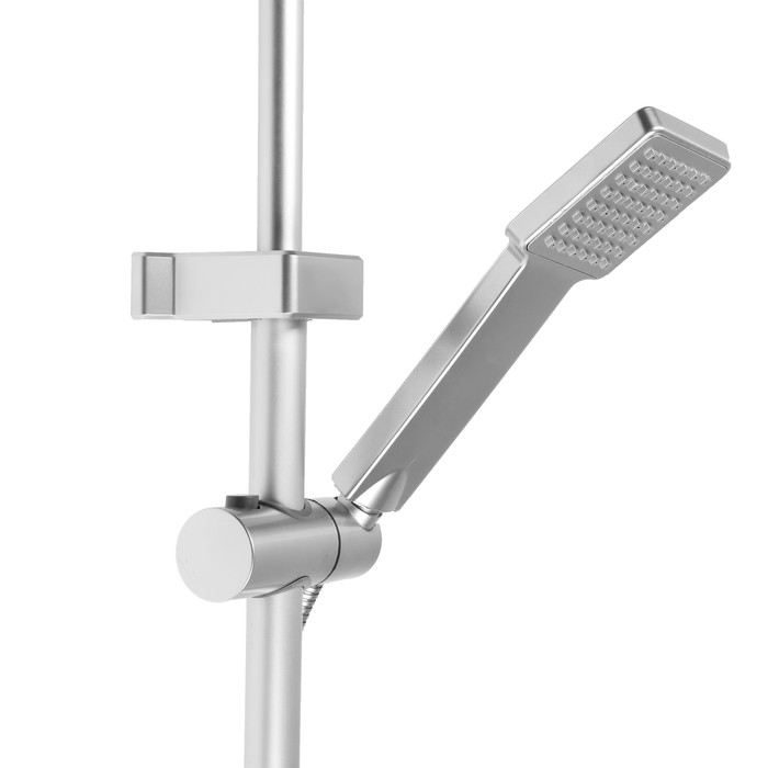 Душевая система ZEIN Z3868, смеситель, тропическая и ручная лейка, алюминий, матовая Душевая система ZEIN Z3868, смеситель, тропическая и ручная лейка, алюминий, матовая