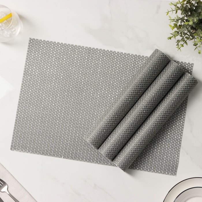 Салфетки сервировочные на стол Доляна Star, 4 шт, 45×30 см, цвет серый Салфетки сервировочные на стол Доляна Star, 4 шт, 45×30 см, цвет серый