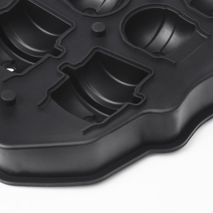 Форма для льда Доляна «Черепа», силикон, 6 ячеек, 18×12×3,5 см, цвет чёрный Форма для льда Доляна «Черепа», силикон, 6 ячеек, 18×12×3,5 см, цвет чёрный