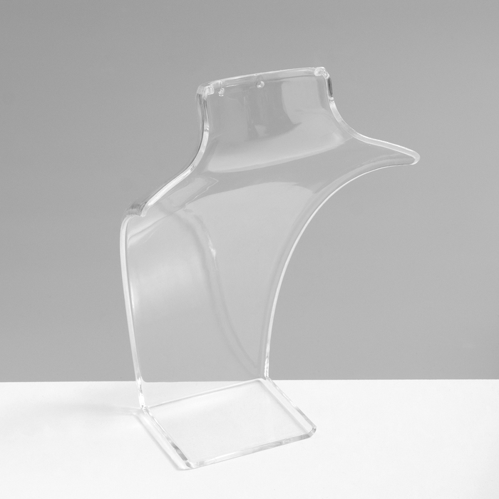 Бюст для украшений, 13,5×10,5×20 см, h=20 см, цвет прозрачный, глянцевый
