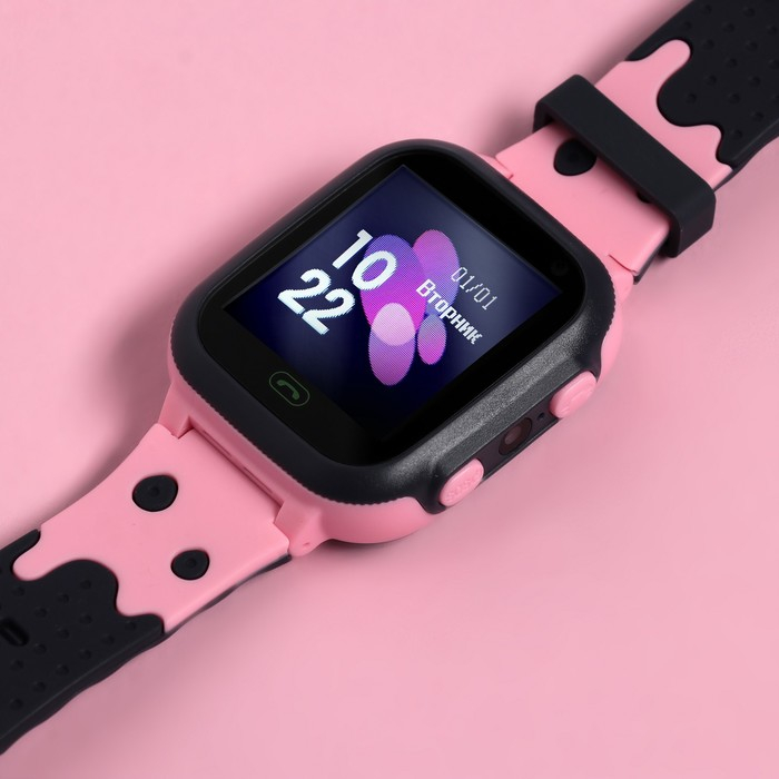 Детские смарт-часы Windigo AM-15, 1.44", 128x128, SIM, 2G, LBS, камера 0.08 Мп, розовые