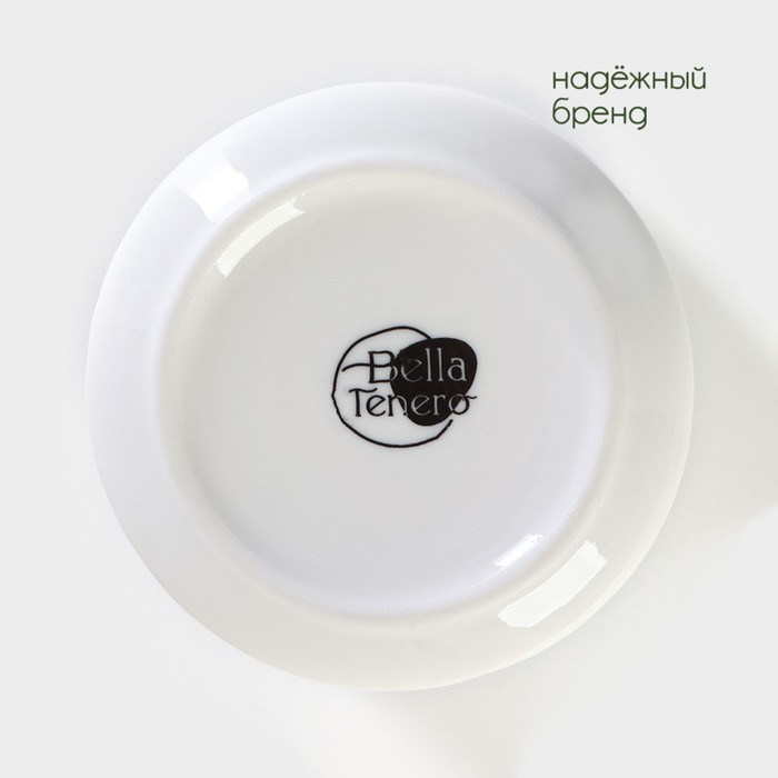 Набор фарфоровый для специй BellaTenero «Кракле», 3 предмета: солонка 100 мл, перечница 100 мл, сахарница с ложкой 350 мл, цвет белый