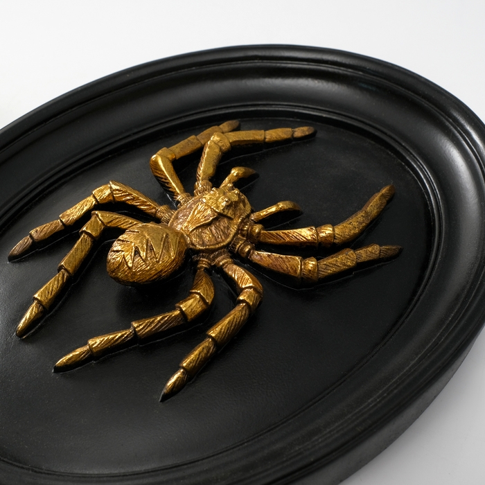 Панно интерьерное полистоун  Панно интерьерное полистоун "Паук" чёрный с золотом 19х4х24 см