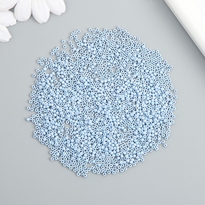 Бисер стекло 12/0  Бисер стекло 12/0 "Детский голубой" ровный №674 450 гр